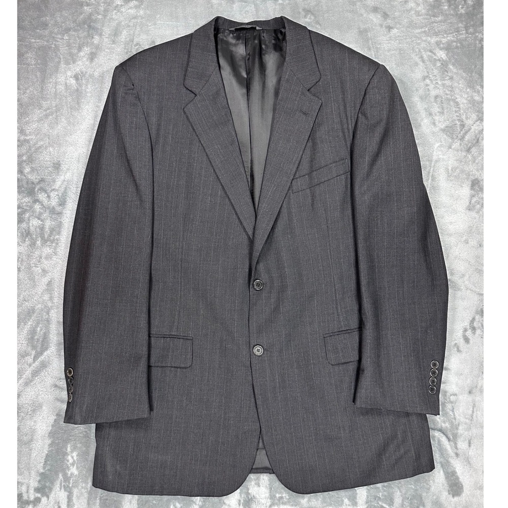 Brooks Brothers Mens 44 Long Charcoal Gray Pinstripe Wool Blazer Suit Jacket USA